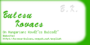bulcsu kovacs business card